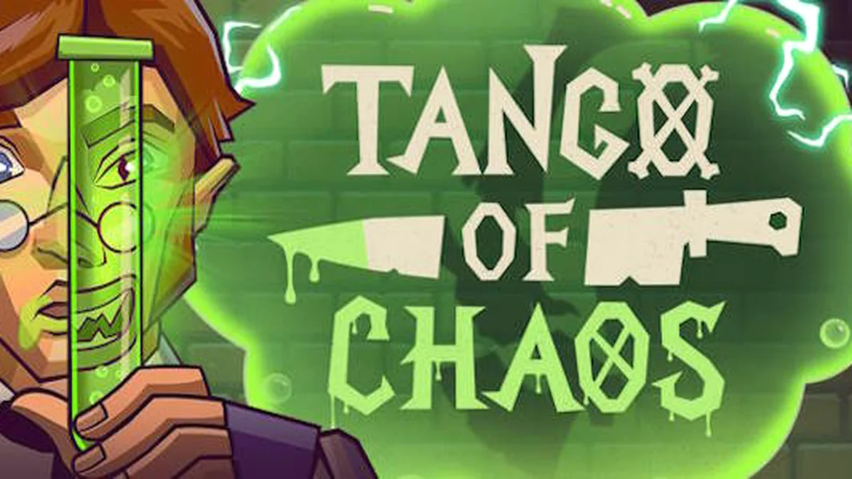 Interface do jogo de slot Tango of Chaos com elementos de laboratório e símbolos futuristas.